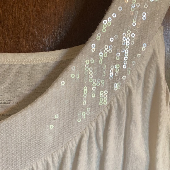 White gap tank top with shimmer - Picture 3 of 4